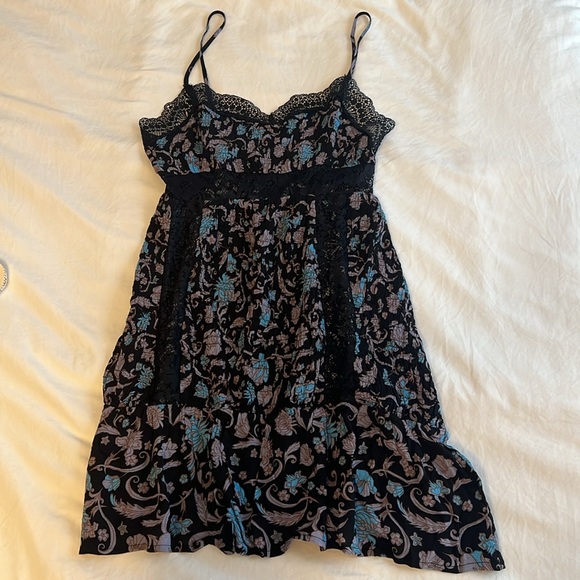 Free People Black Floral Dress xs NWOT - Picture 3 of 8